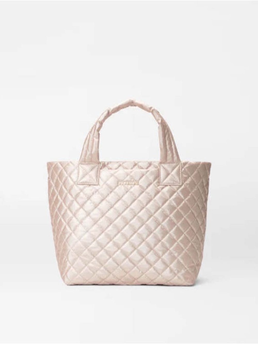 Pale Rose Gold Metallic Small Metro Tote Deluxe